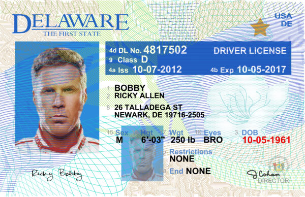 Delaware Driver License Template PSD