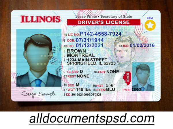Illinois Driving License new PSD