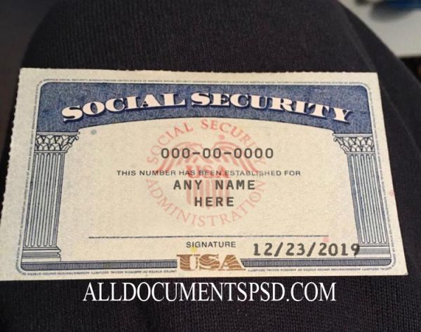 Social Security Card Template On Pant