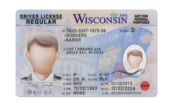 Wisconsin Driver License Template PSD